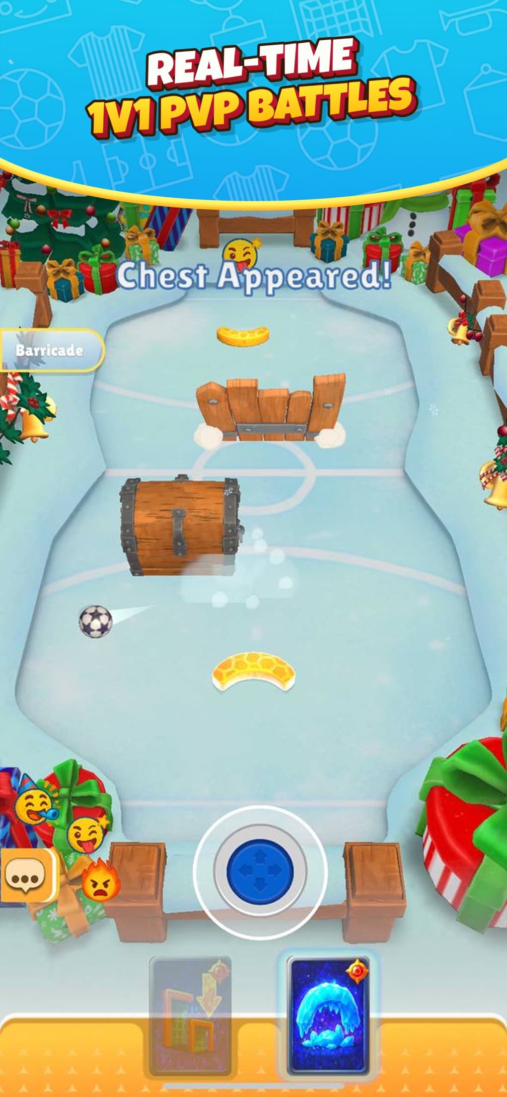 DoGoal match on the snowyard field as a chest appears mid-game